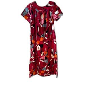 Vintage Sears & Roebuck 100% Cotton Floral Maxi House Summer Dress Pockets USA S